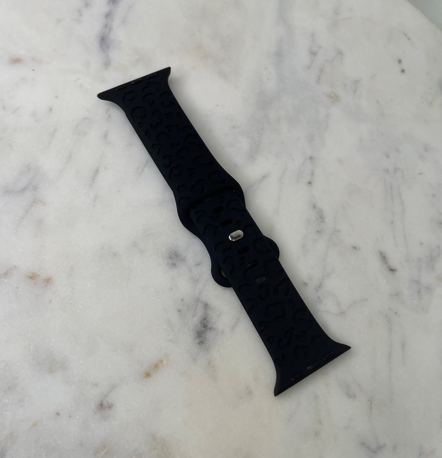 Black leopard apple watch band